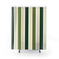 Forest Green Olive Vertical Stripe Shower Curtain
