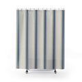 Blue Ticking Stripe Shower Curtain – Navy and Ivory