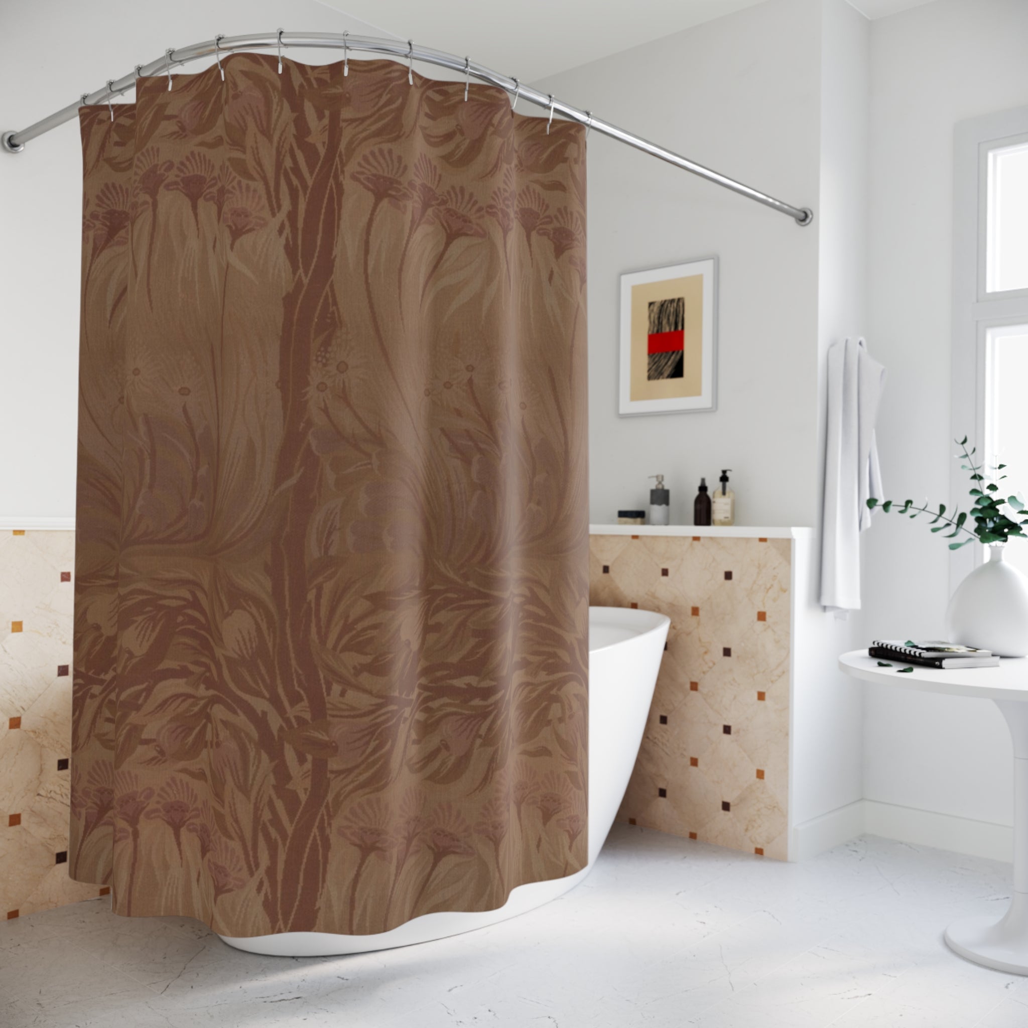 Mackmurdo Fig Tree Shower Curtain – 1887 Brown Botanical