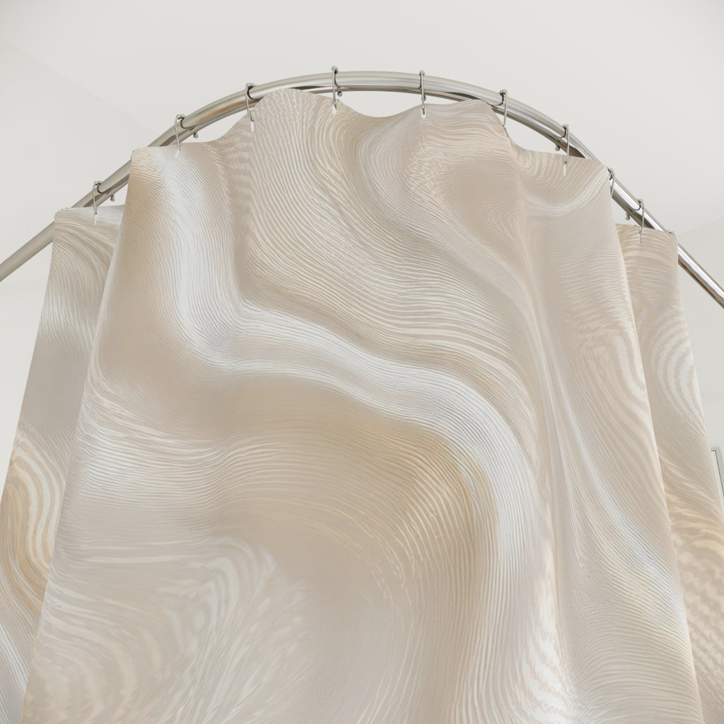 Cream Shower Curtain, Beige Abstract Bath Decor, Marble Look Neutral Pattern, Elegant Ivory Guest Bathroom Decor, Soft Modern Style