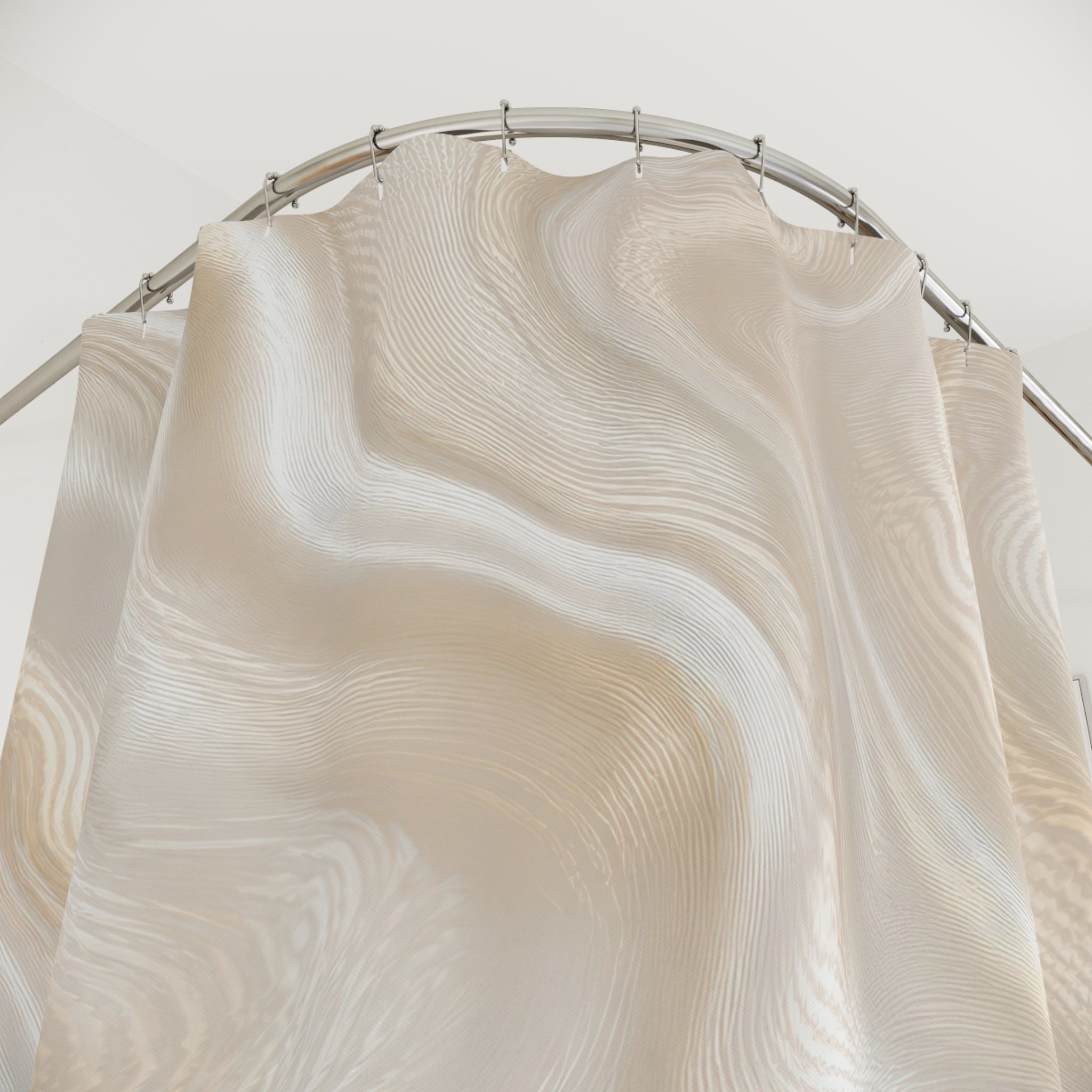 Cream Shower Curtain, Beige Abstract Bath Decor, Marble Look Neutral Pattern, Elegant Ivory Guest Bathroom Decor, Soft Modern Style