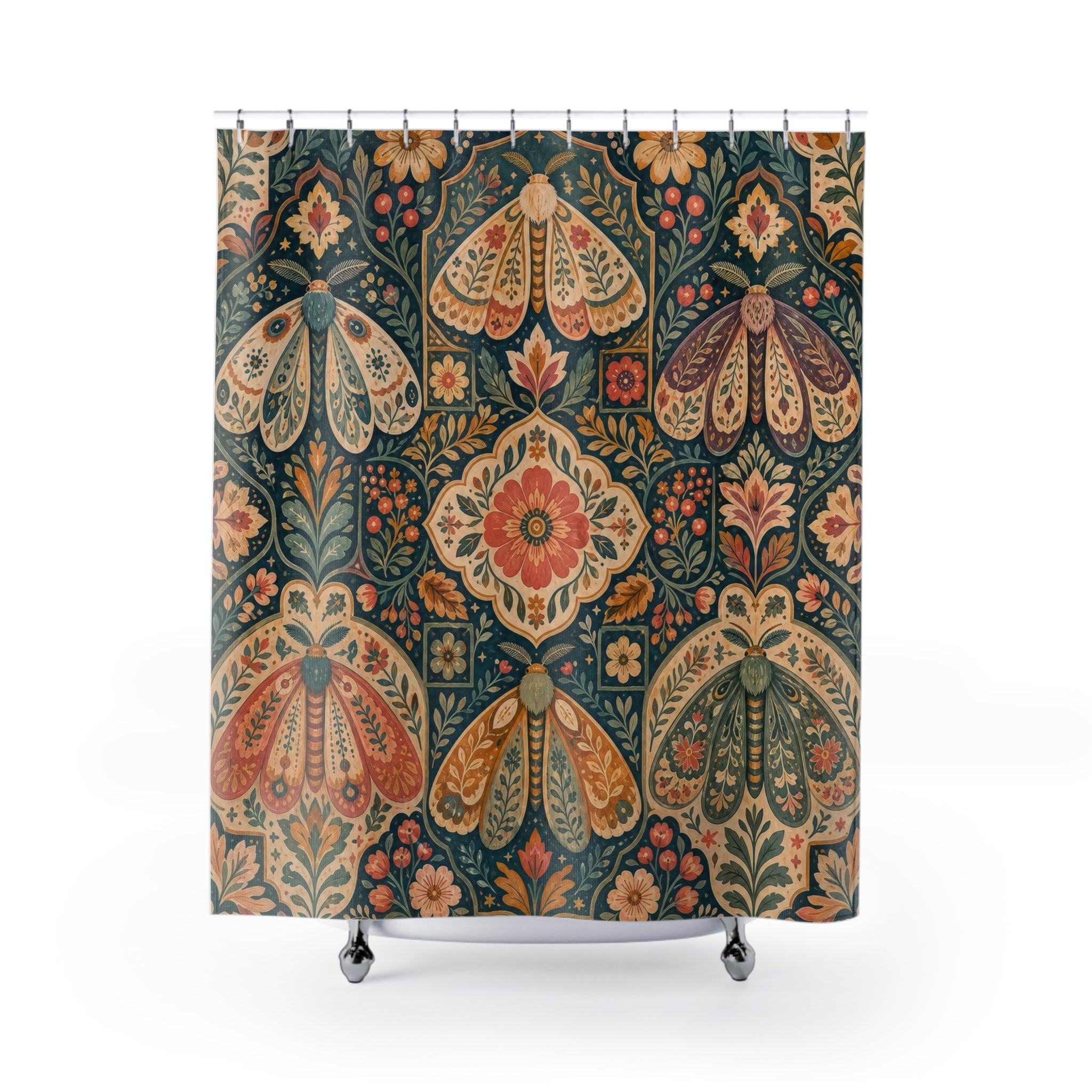 Unique Folk Floral Shower Curtain