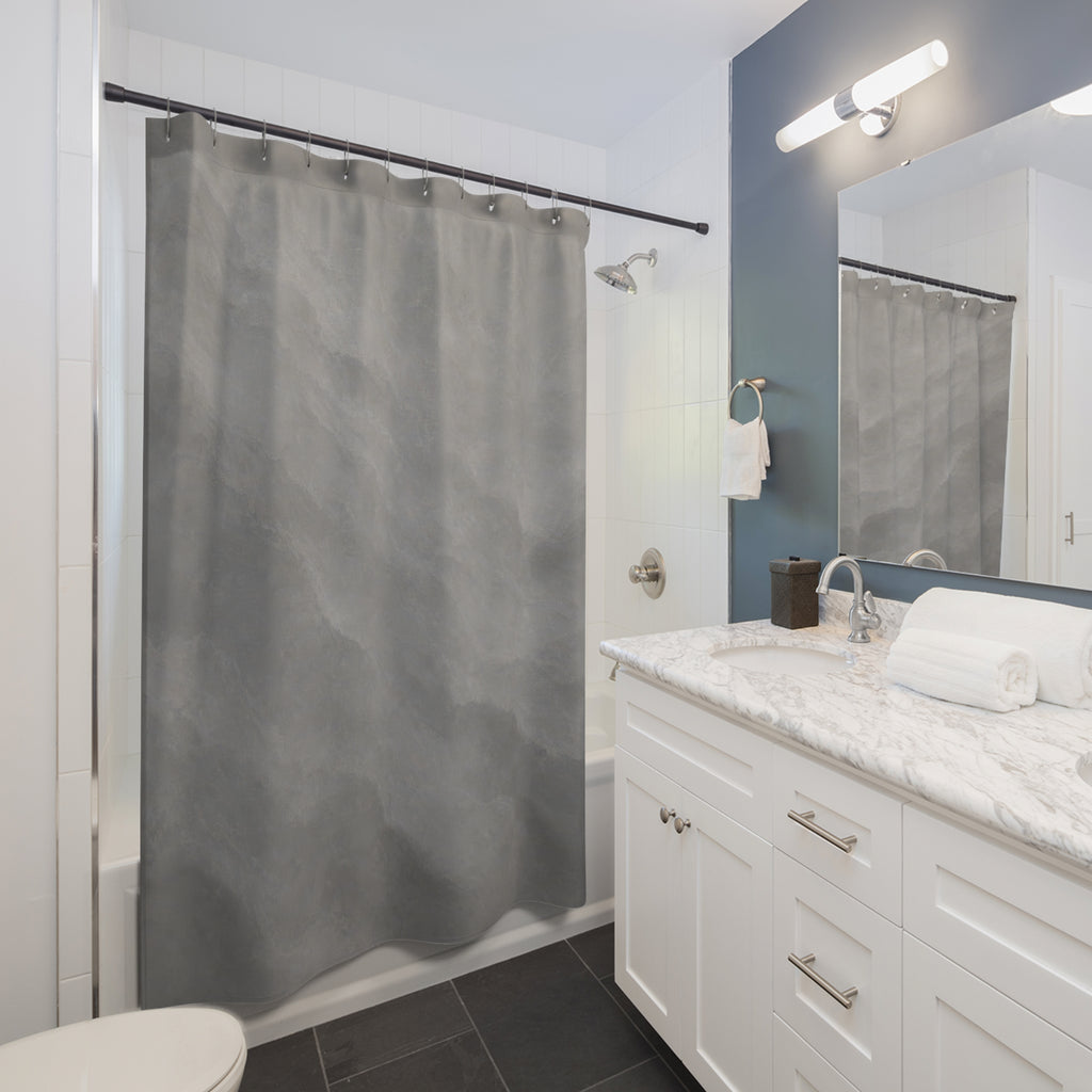 Abstract Watercolor Gray Shower Curtain