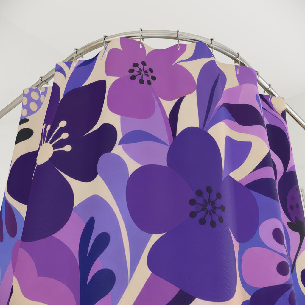 Purple Cut Paper Garden Shower Curtain