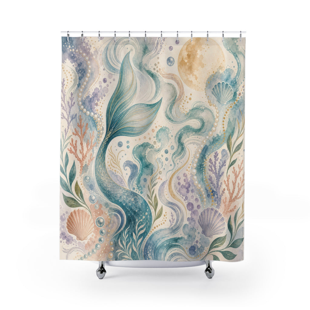 Mermaid Ocean Nautical Shower Curtain