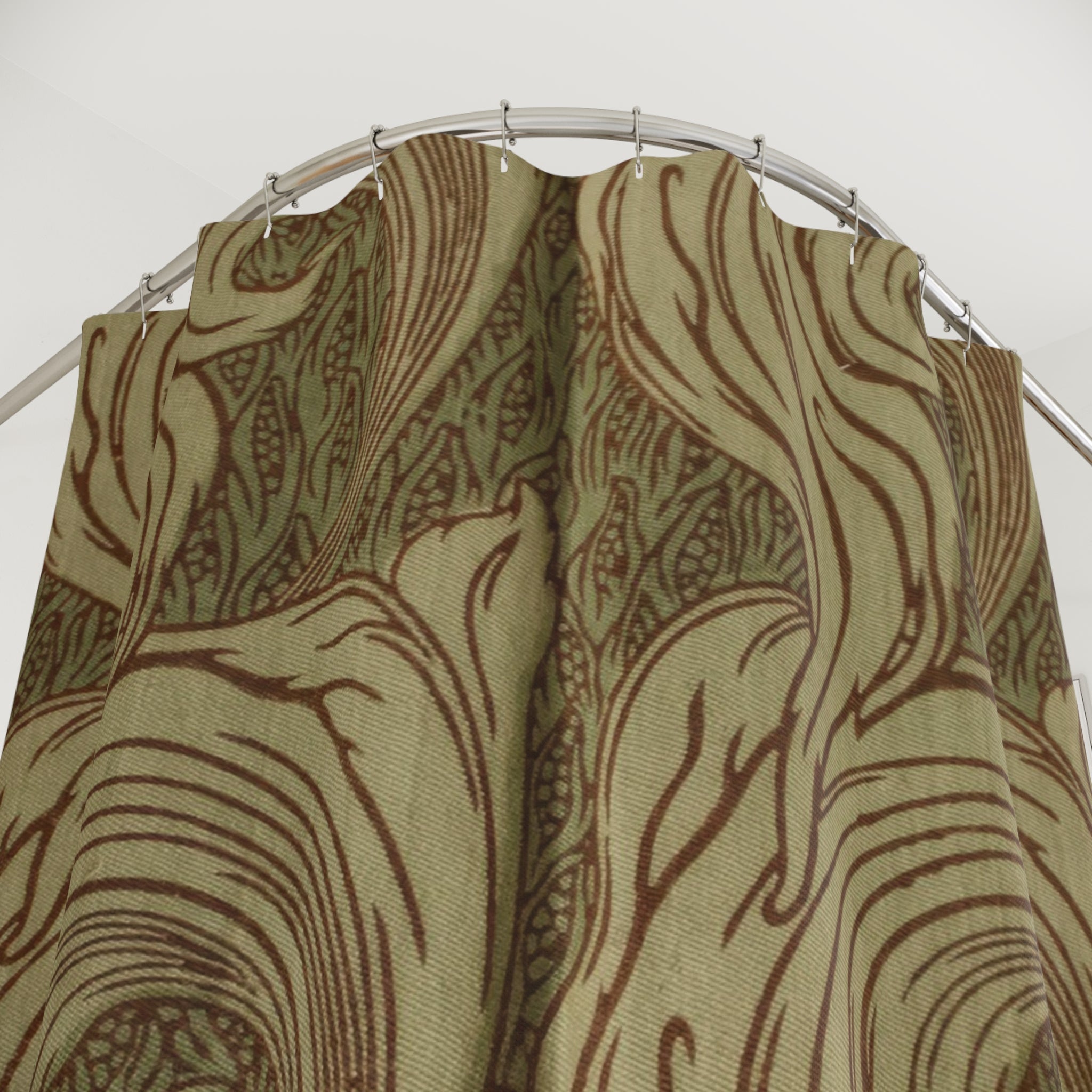 Mackmurdo Single Leaf Shower Curtain – 1884 Beige Olive