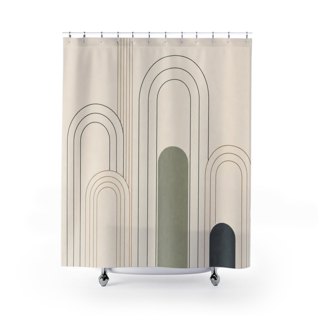 Nested Arch Line Art Shower Curtain