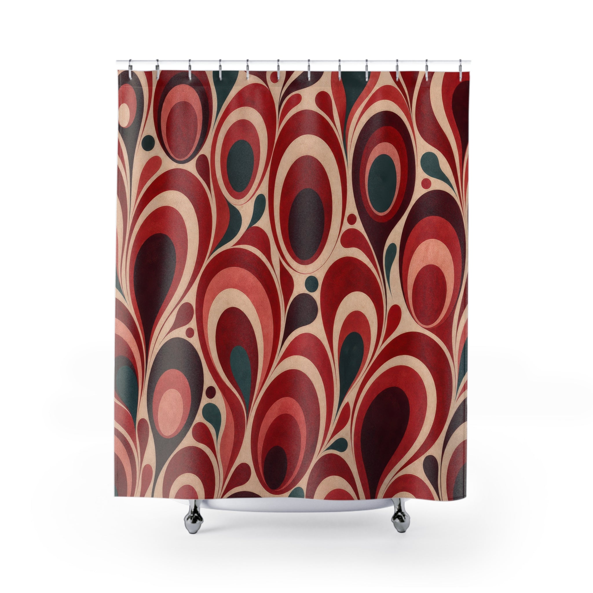 Red Paisley Shower Curtain