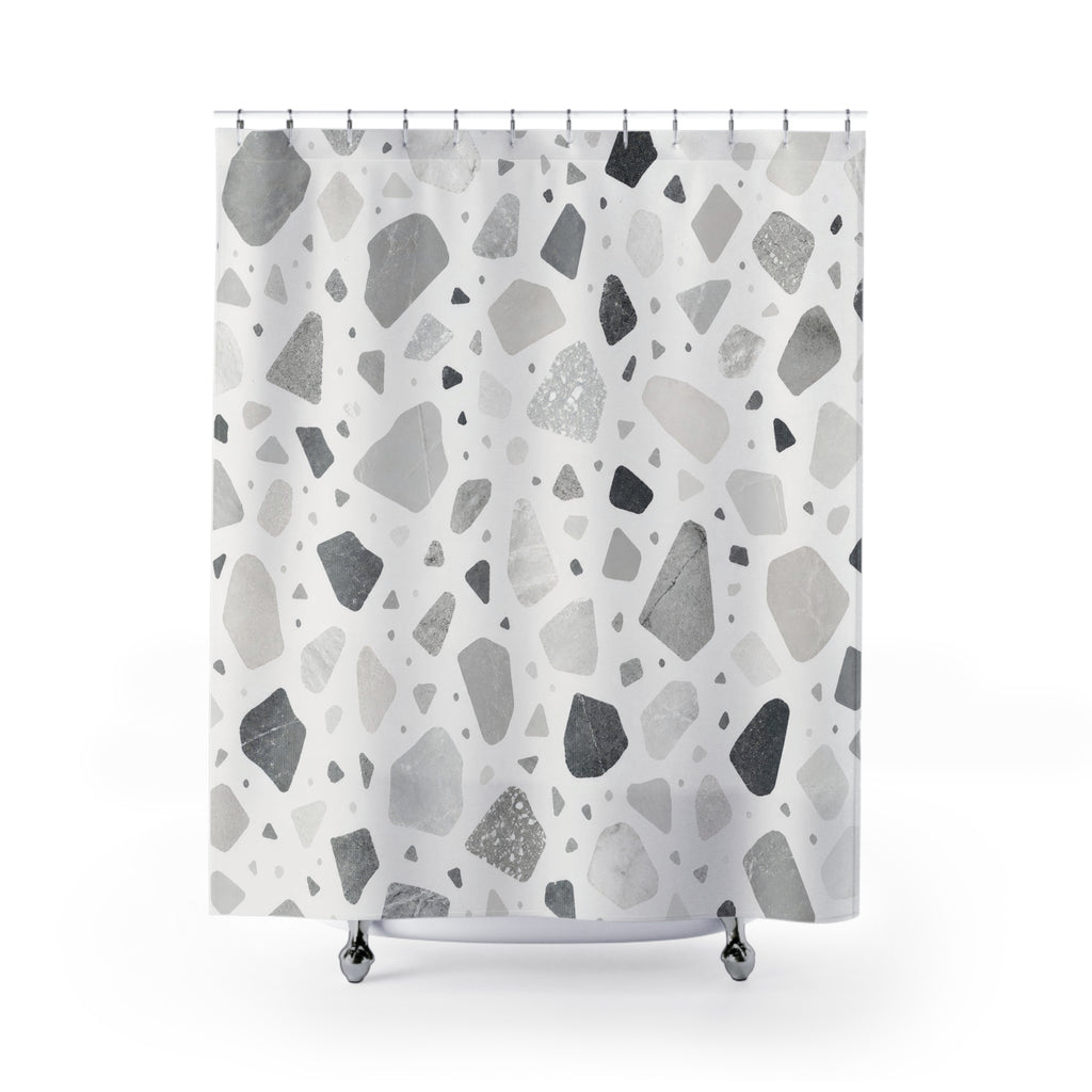 Grey Terrazzo Shower Curtain