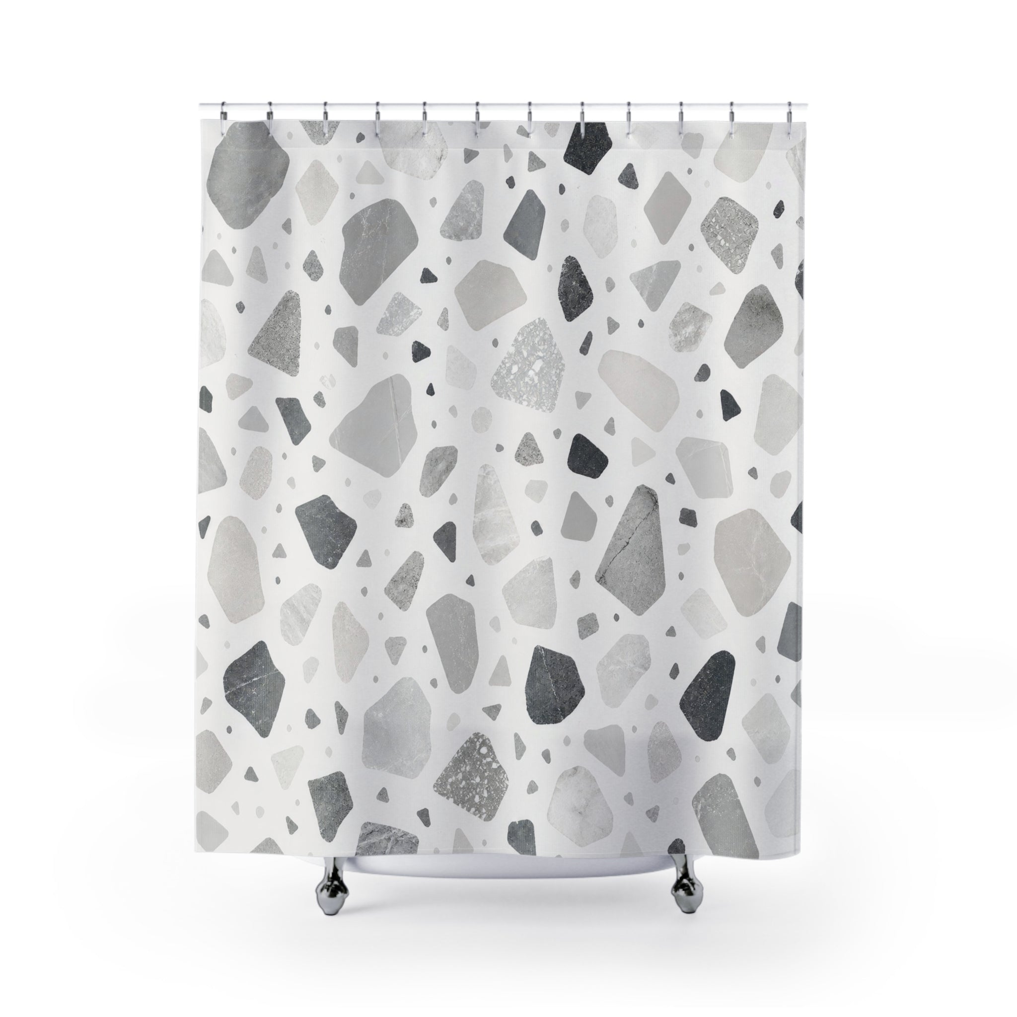 Grey Terrazzo Shower Curtain