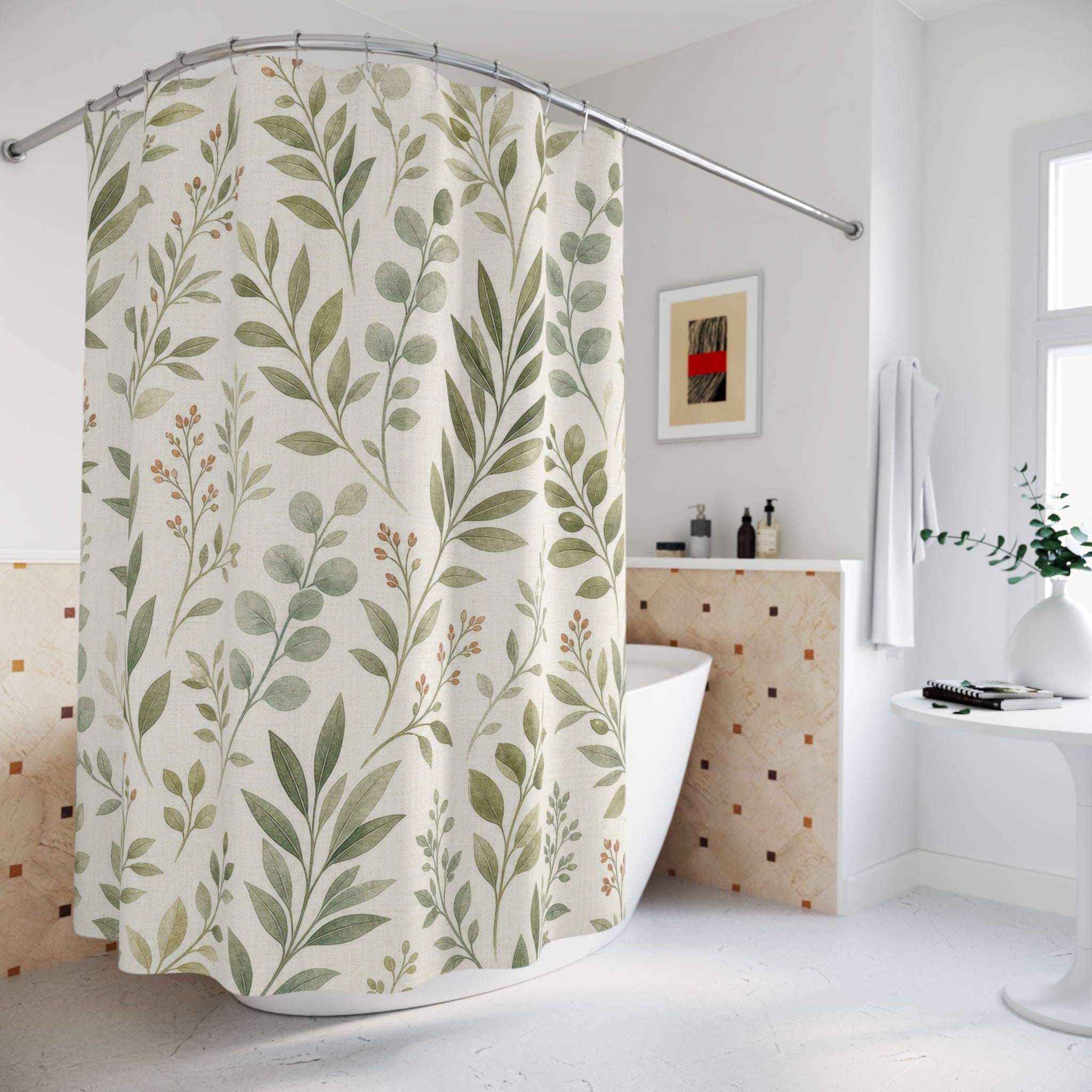 Olive Garden Print Shower Curtain