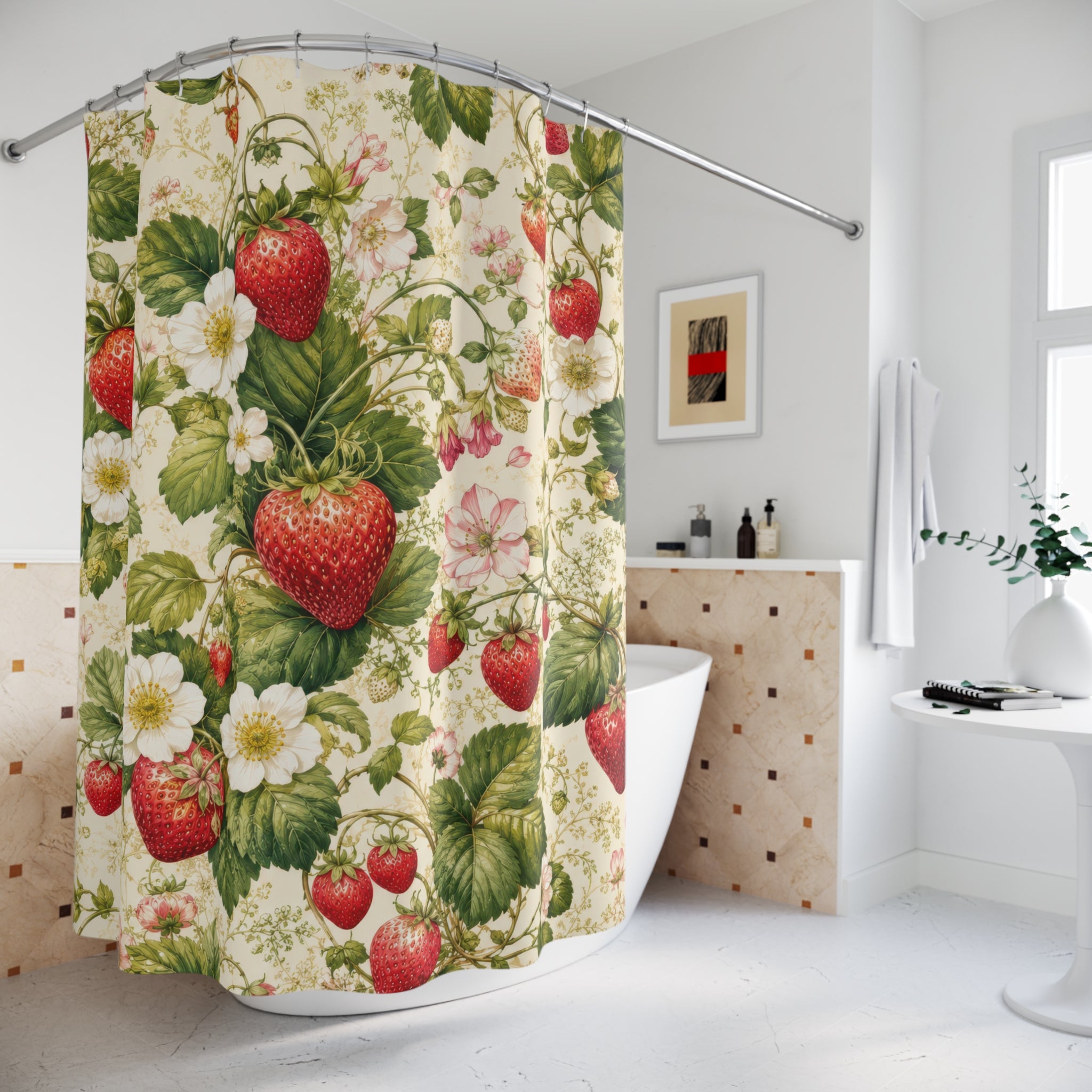 Strawberry Shower Curtain: Botanical Fruit