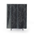 Charcoal Grey Damask Shower Curtain