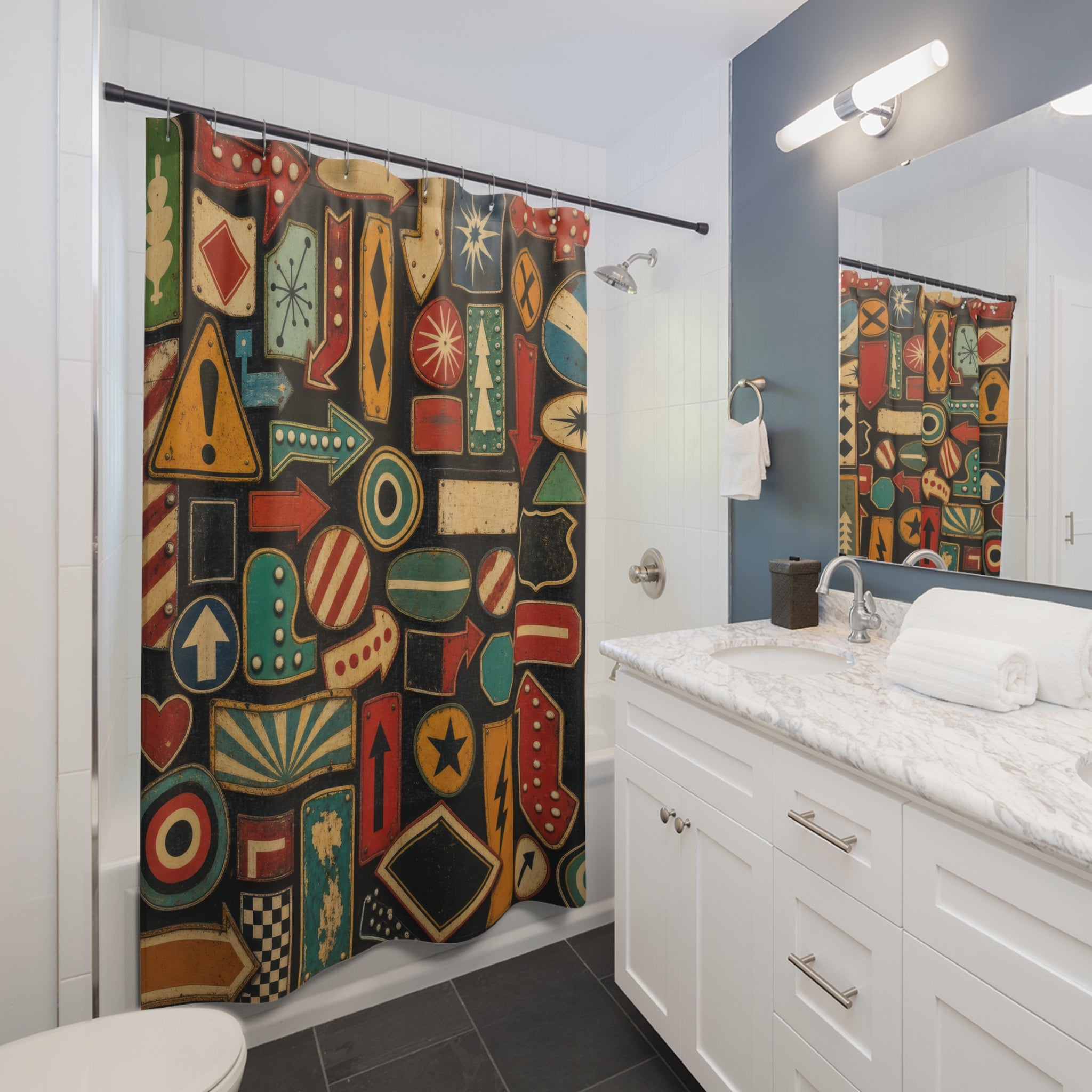 Unique Retro Shower Curtain