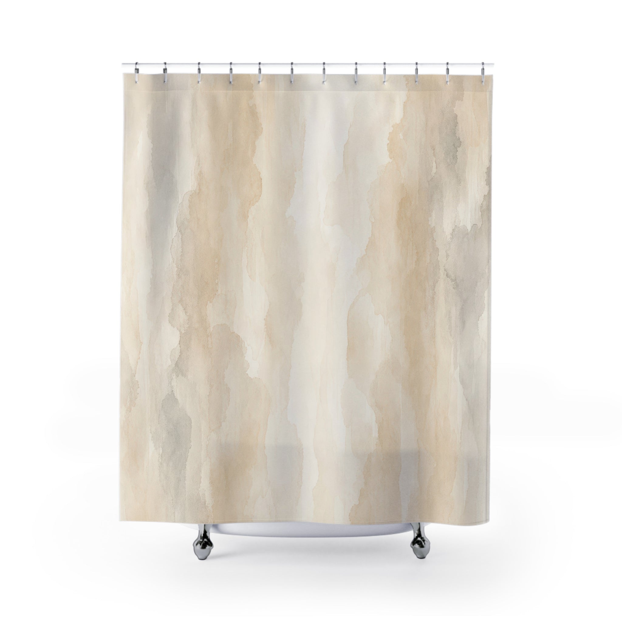 Beige Watercolor Wash Shower Curtain