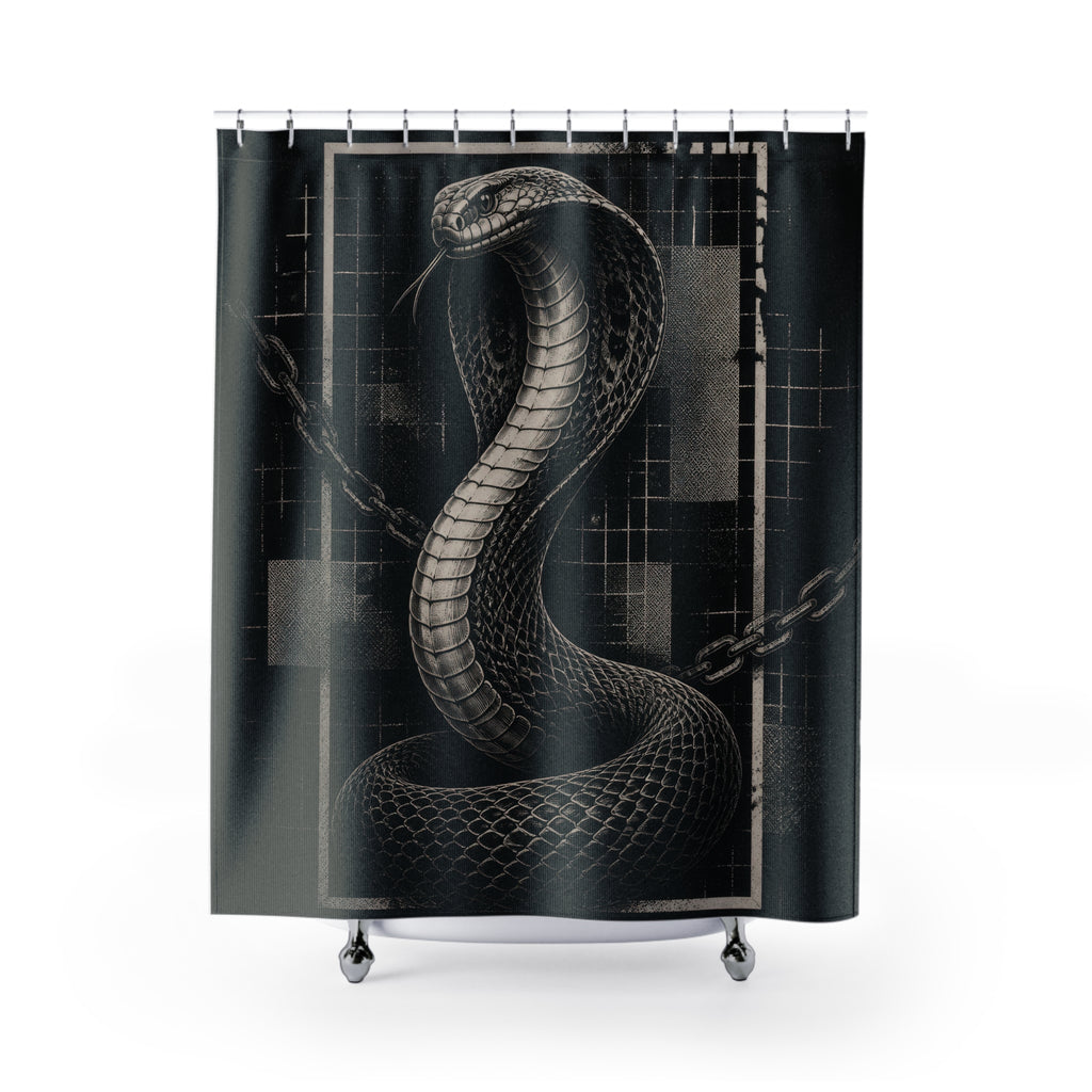 Alternative Black and Grey Cobra Shower Curtain