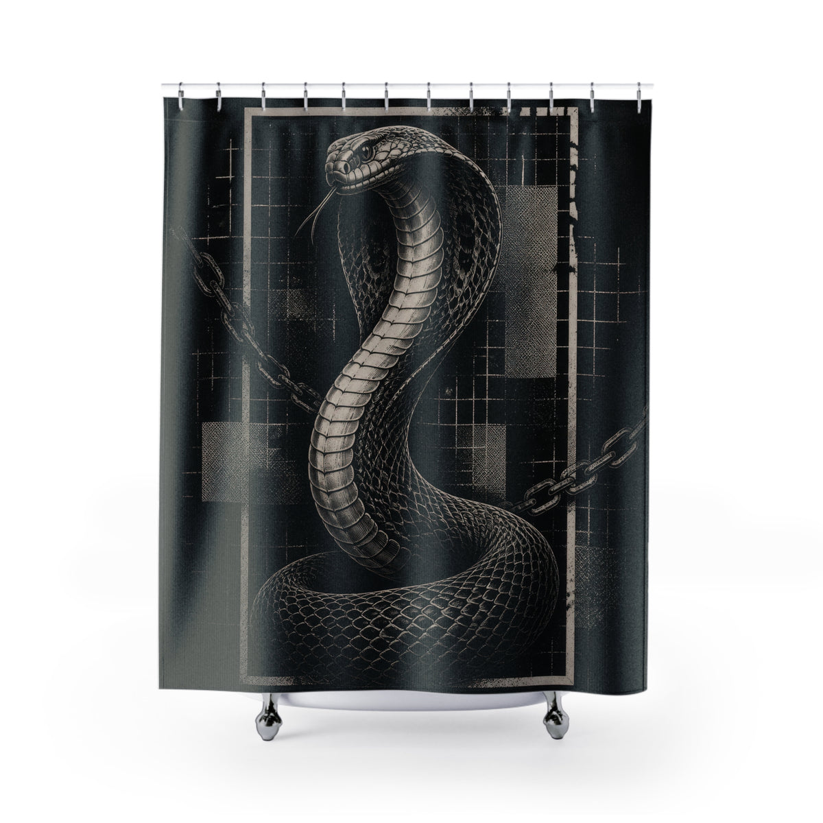 Alternative Black and Grey Cobra Shower Curtain