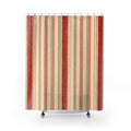 Red and White Striped Shower Curtain: Block Stripe