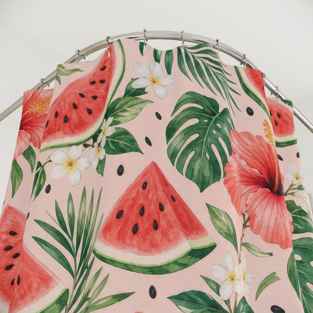 Watermelon Hibiscus Shower Curtain