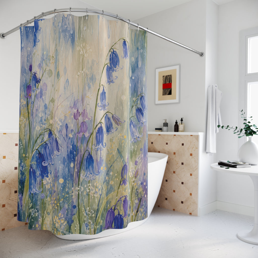 Bluebell Rain Symphony Shower Curtain