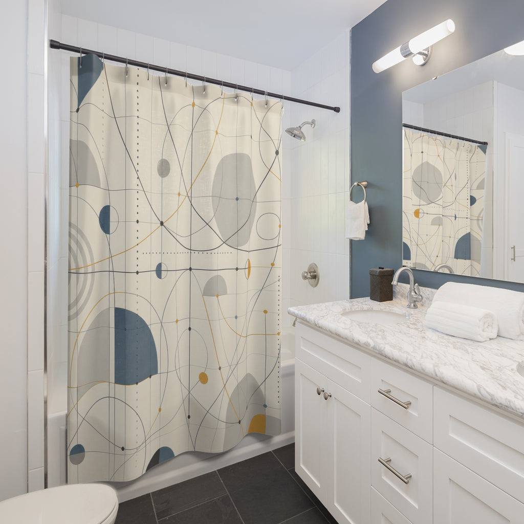 Abstract Math Geometric Shower Curtain