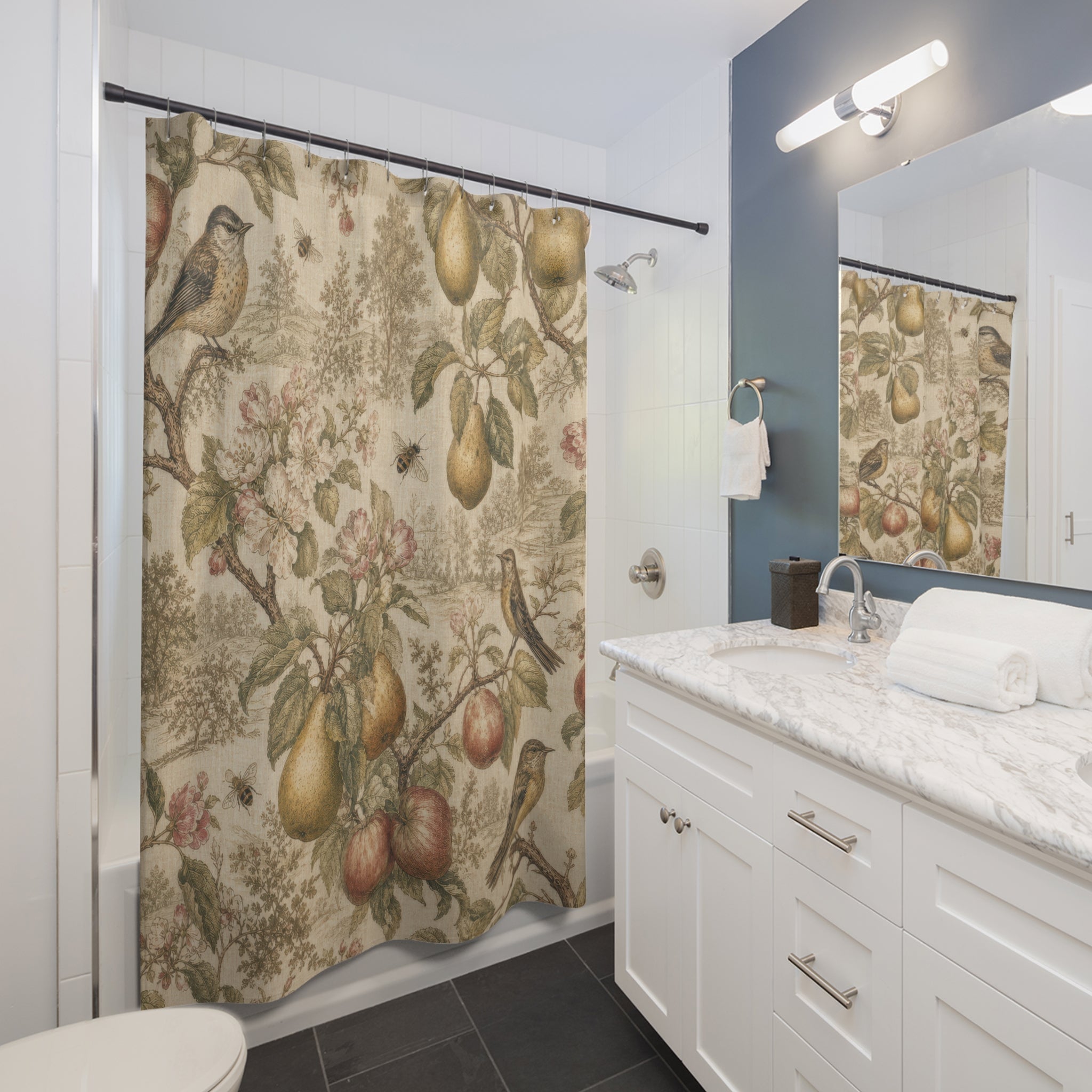 Orchard Toile Shower Curtain
