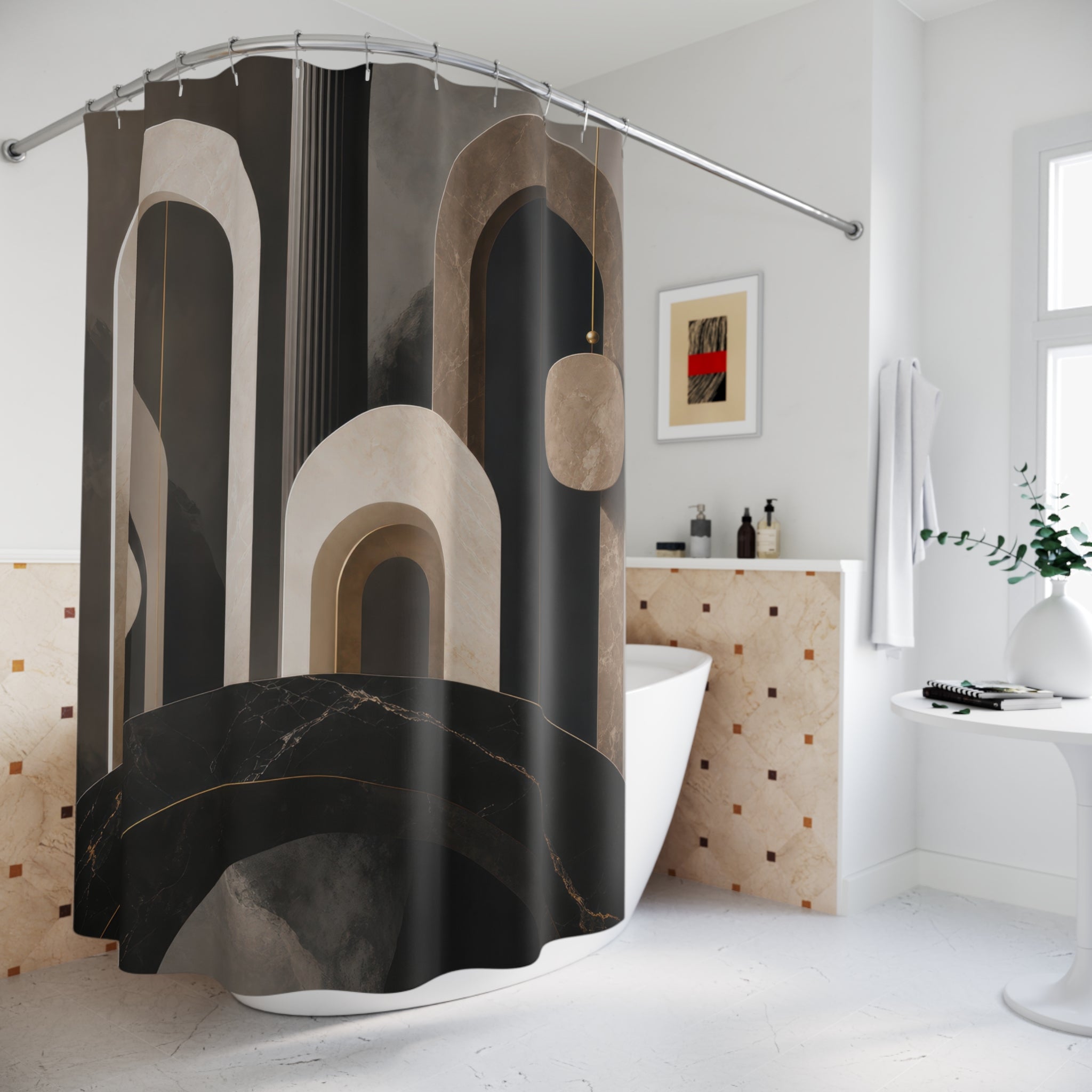 Onyx Portals Elegant Shower Curtain
