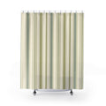 Sage Green Cream Pinstripe Shower Curtain