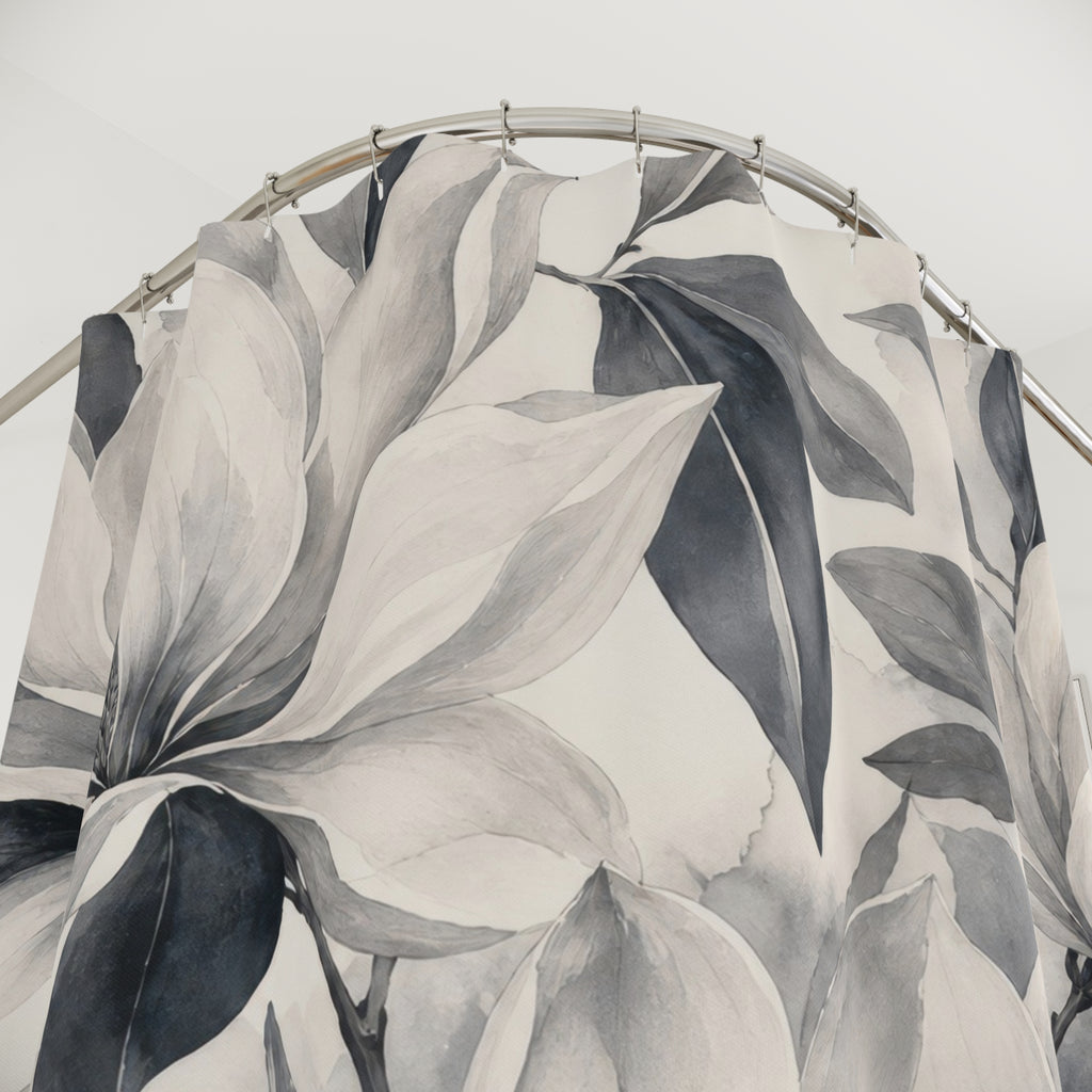 White Magnolia Botanical Shower Curtain