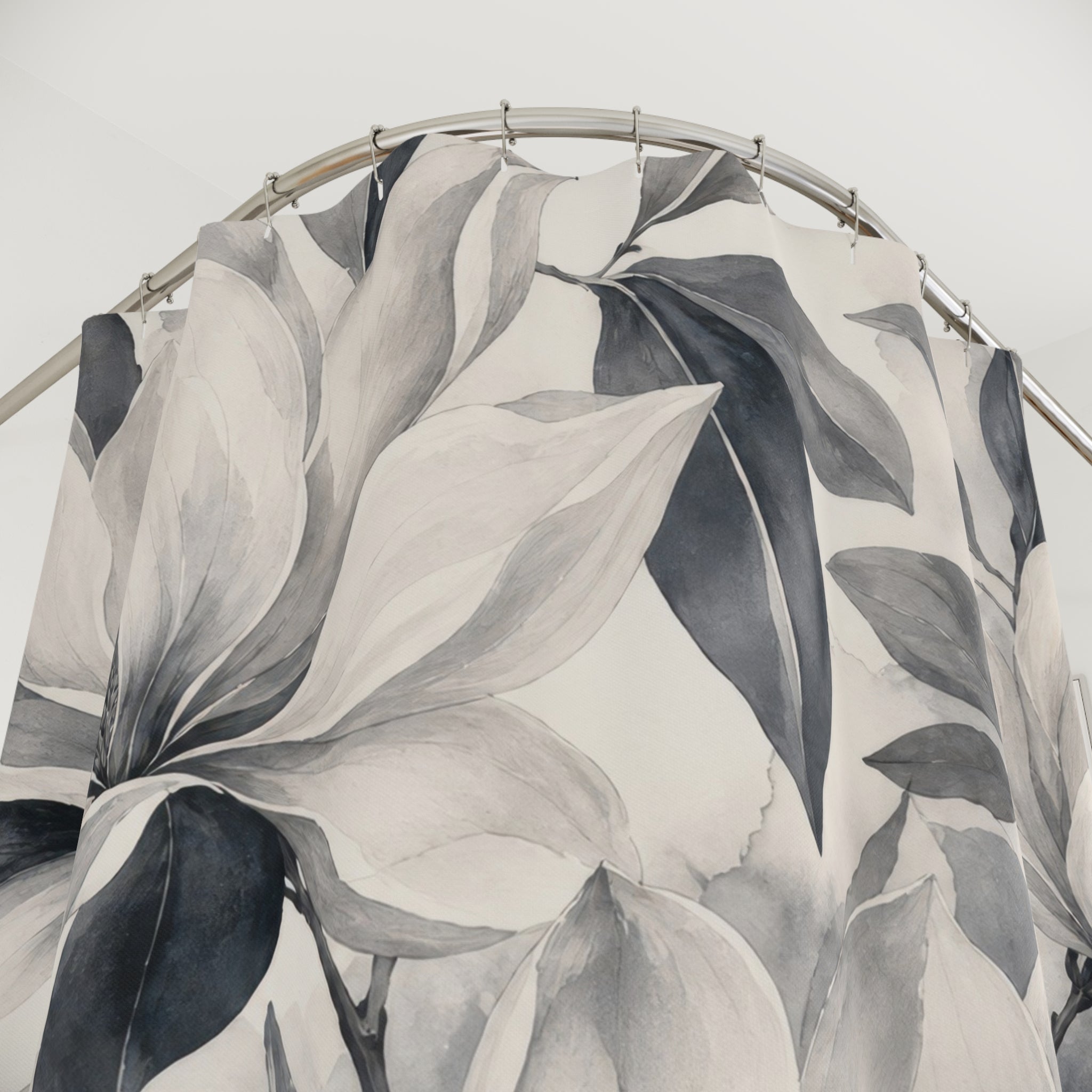 White Magnolia Botanical Shower Curtain