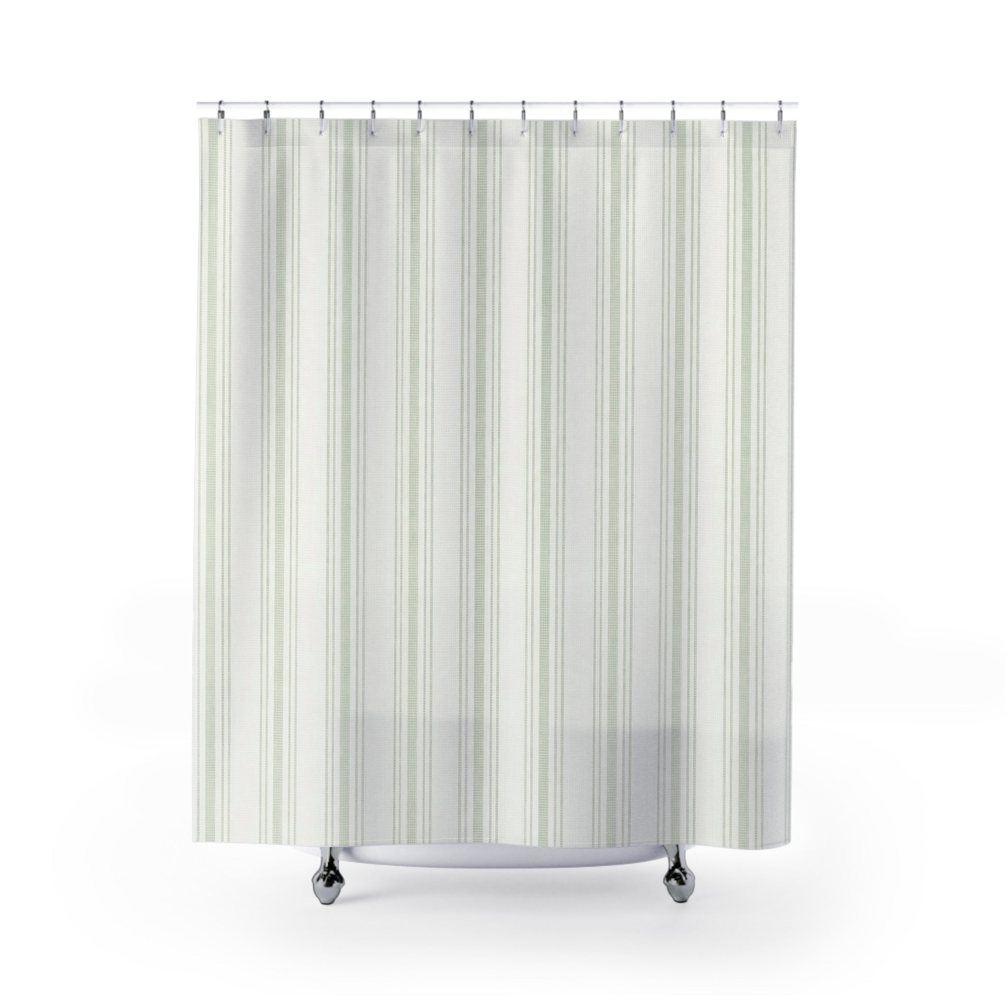 Seafoam Green Stripe Shower Curtain