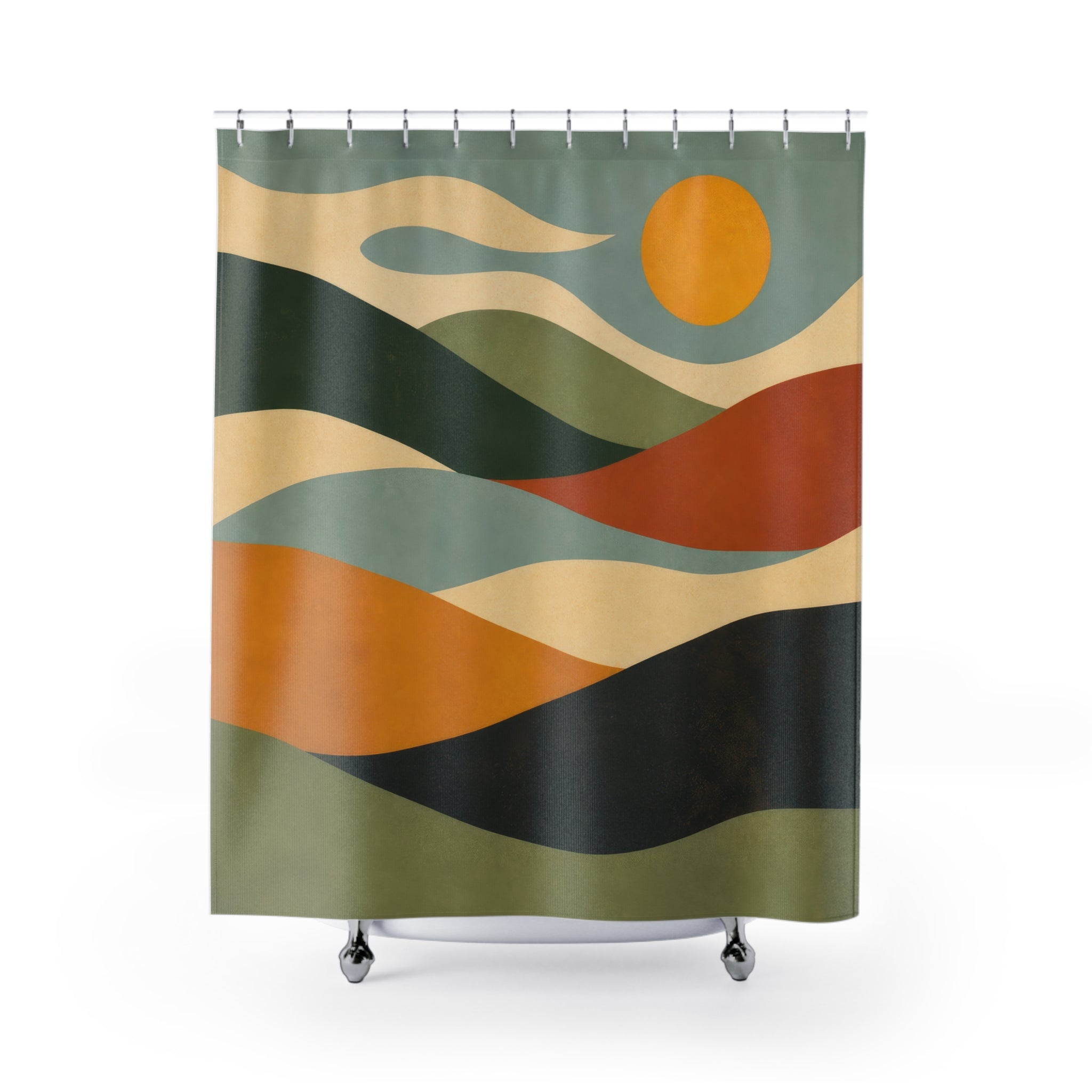 Abstract Landscape Sun Shower Curtain