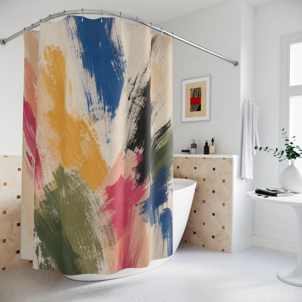 Modern Brush Stroke Shower Curtain