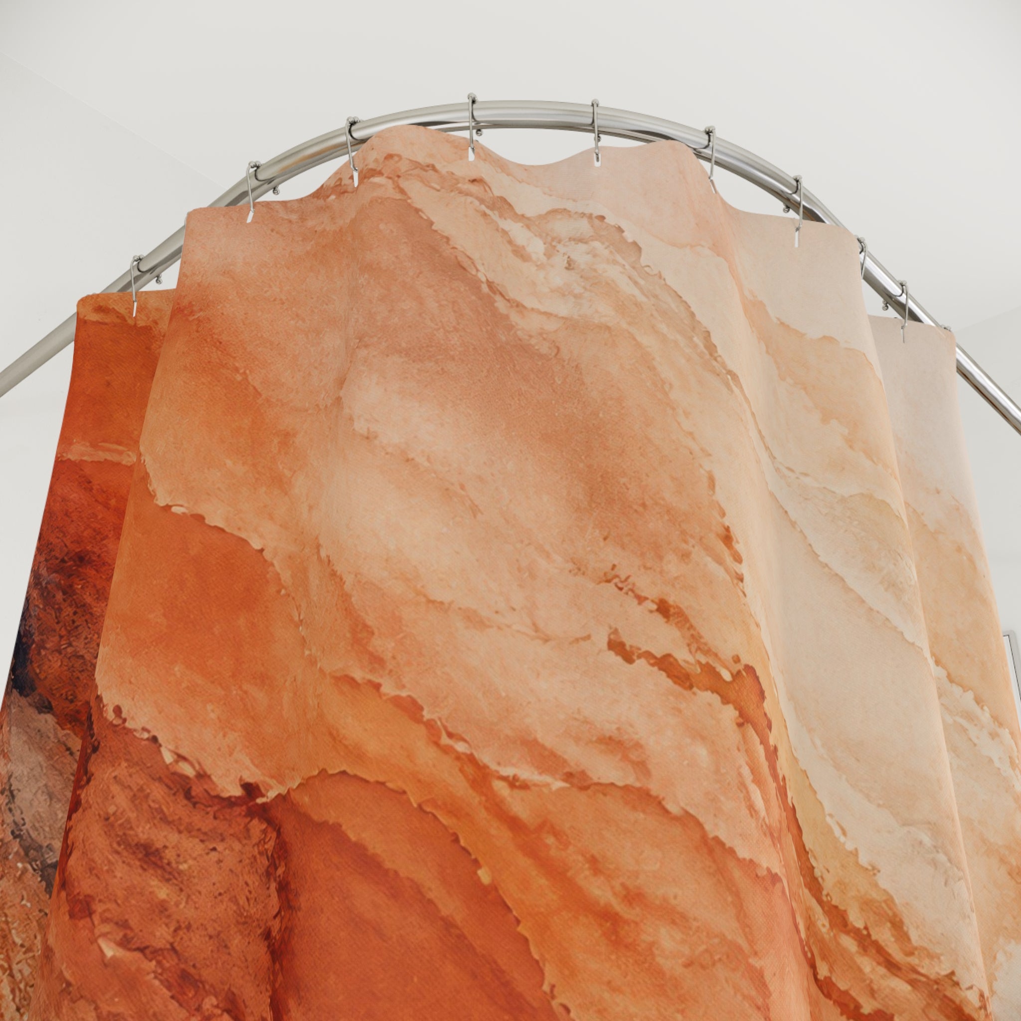 Terracotta Mineral Watercolor Shower Curtain