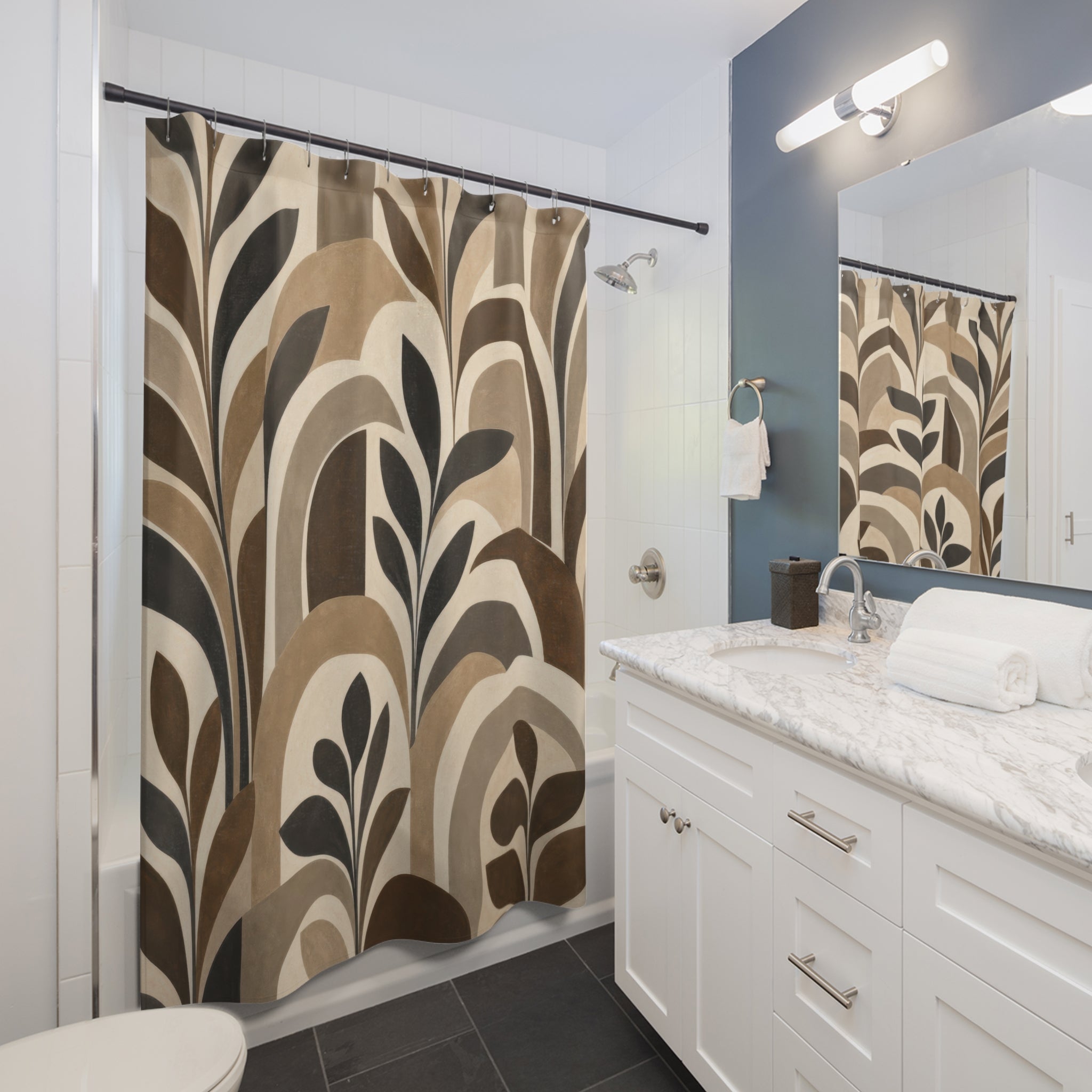 Neutral Botanical Arch Shower Curtain