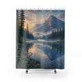Misty Mountain Lake Dawn Shower Curtain