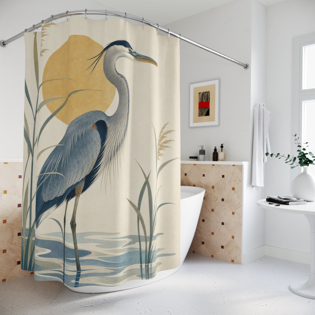 Bird Heron Shower Curtain