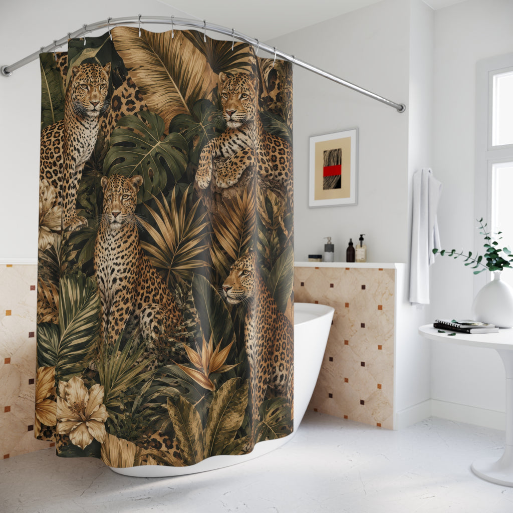 Leopard Shower Curtain: Tropical Jungle