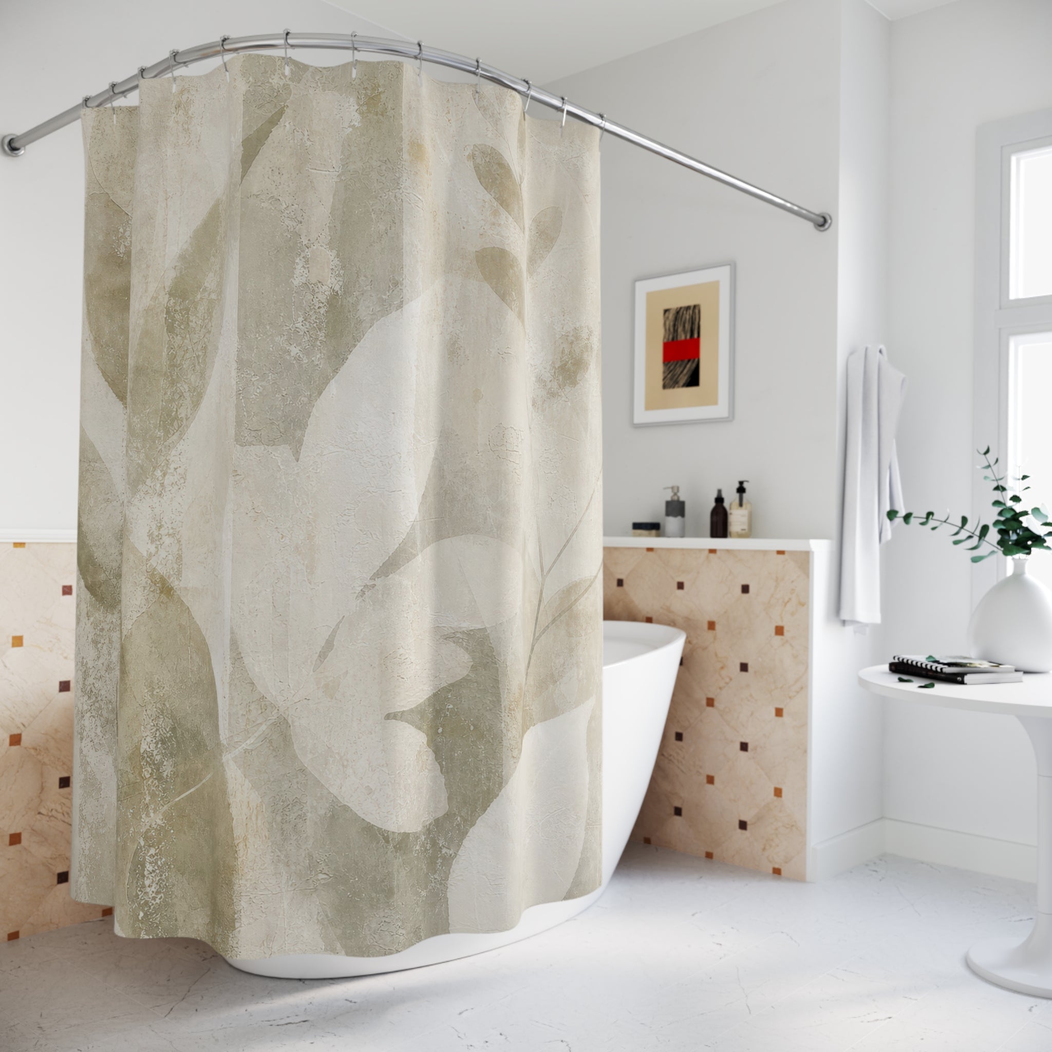 Leaf Green Botanical Shower Curtain