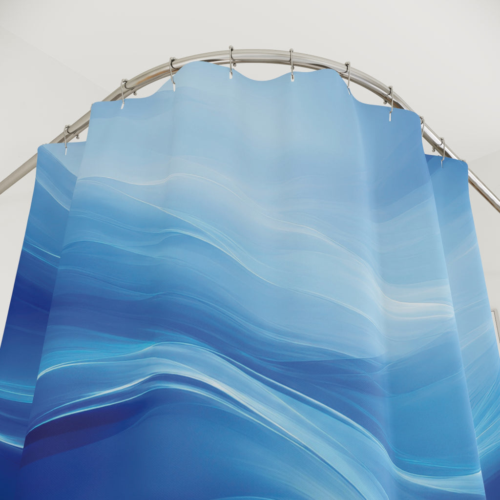 Blue Abstract Gradient Shower Curtain