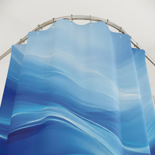 Blue Abstract Gradient Shower Curtain
