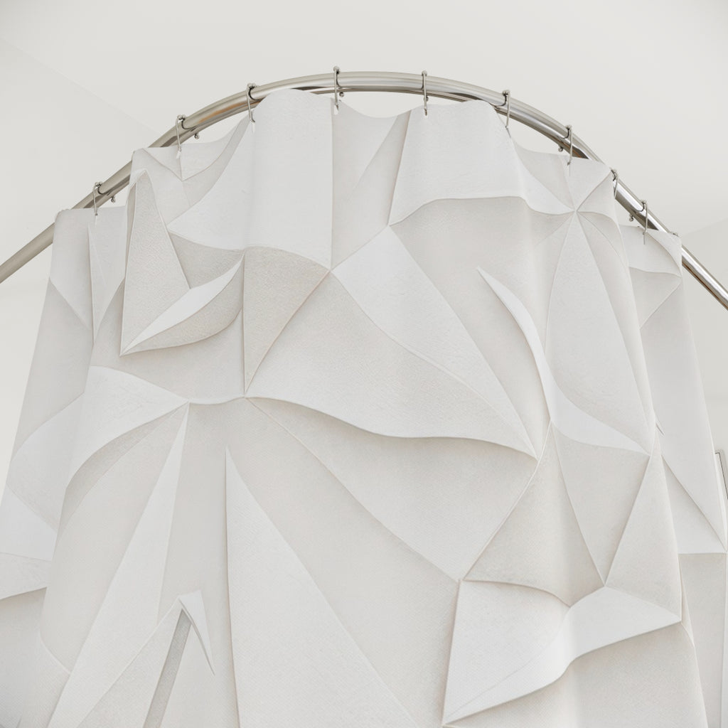 White Origami Shower Curtain