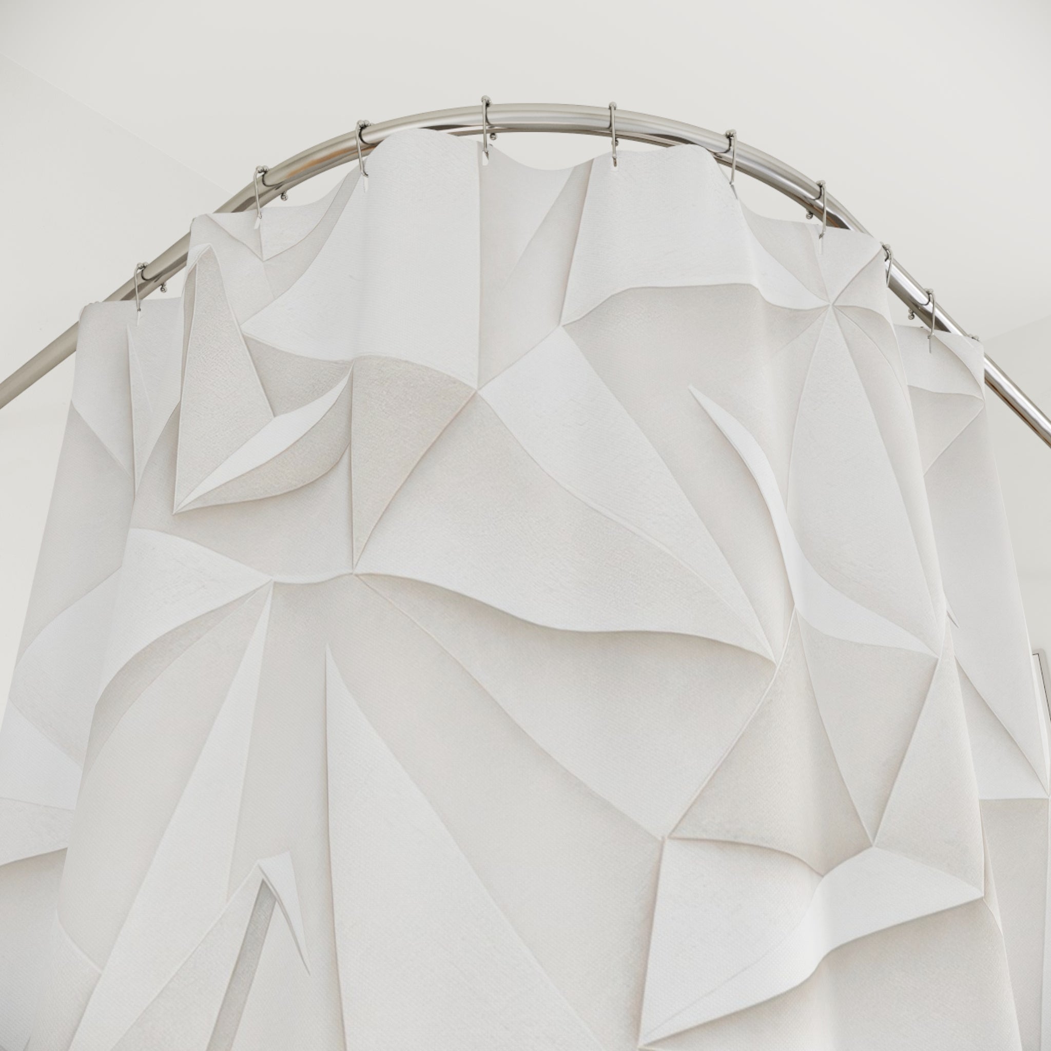 White Origami Shower Curtain