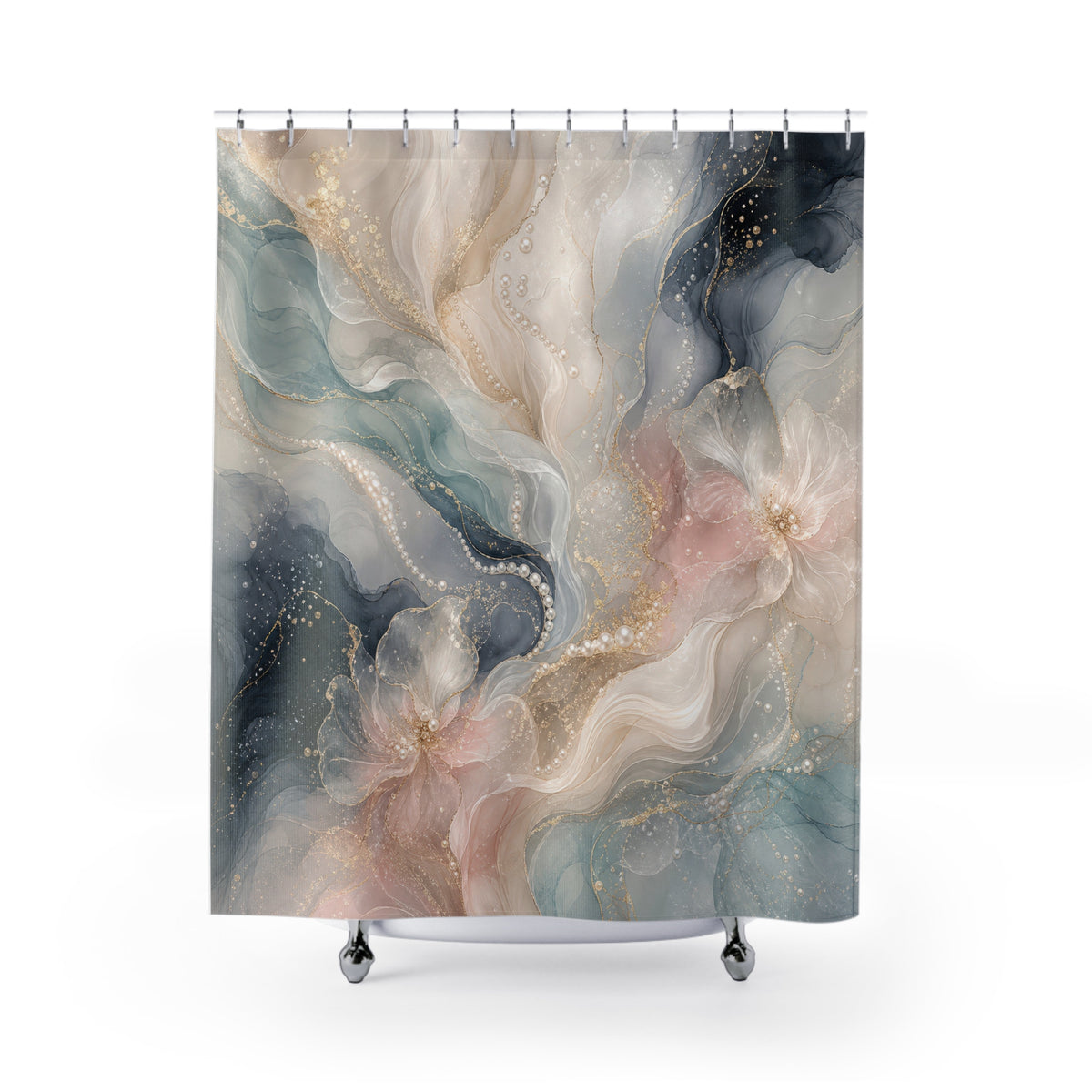 Pearl Smoke Sonata Shower Curtain