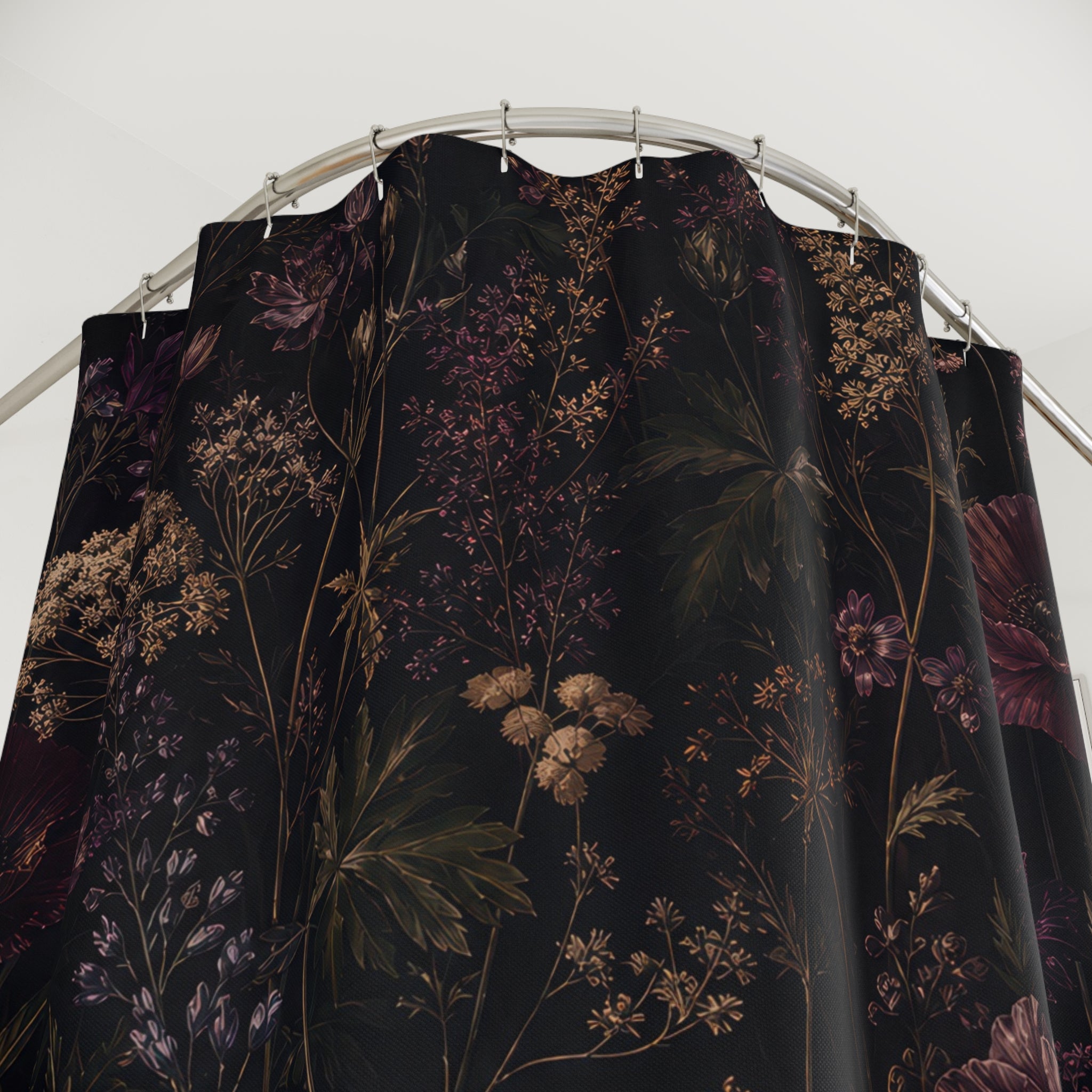Dark Wildflower Shower Curtain