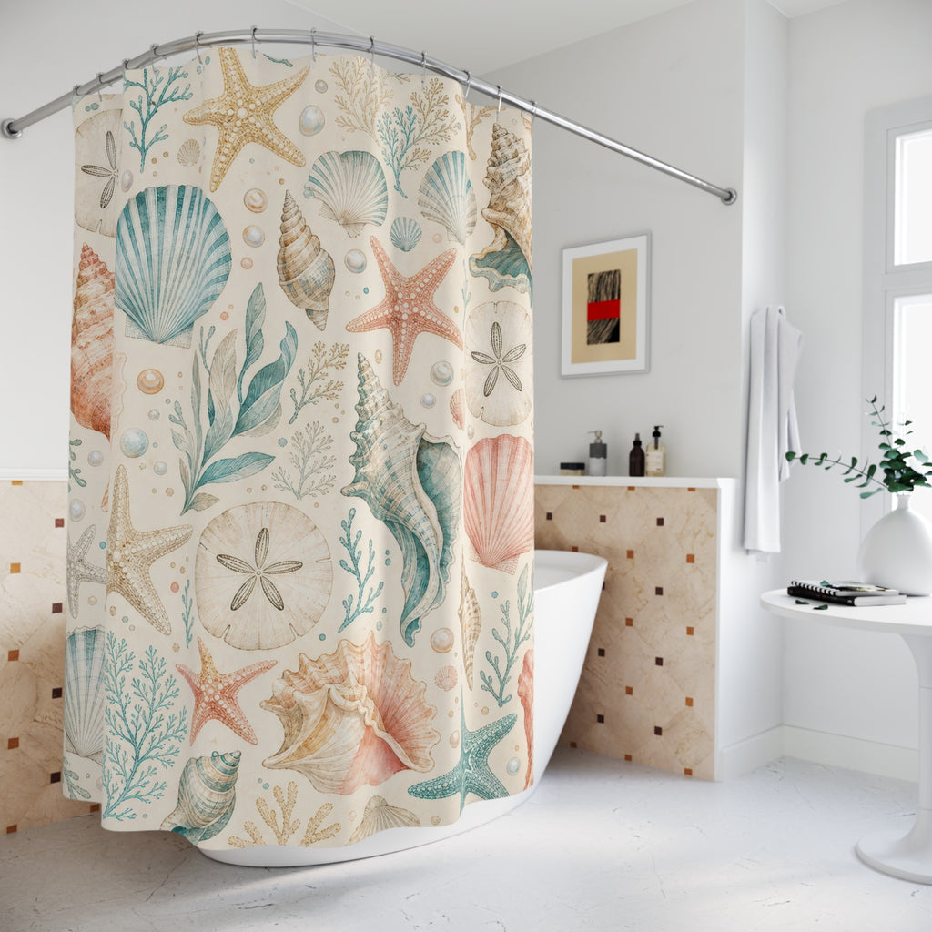 Seashell Starfish Shower Curtain