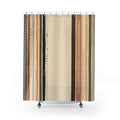 Cream Tan Minimal Vertical Stripe Shower Curtain