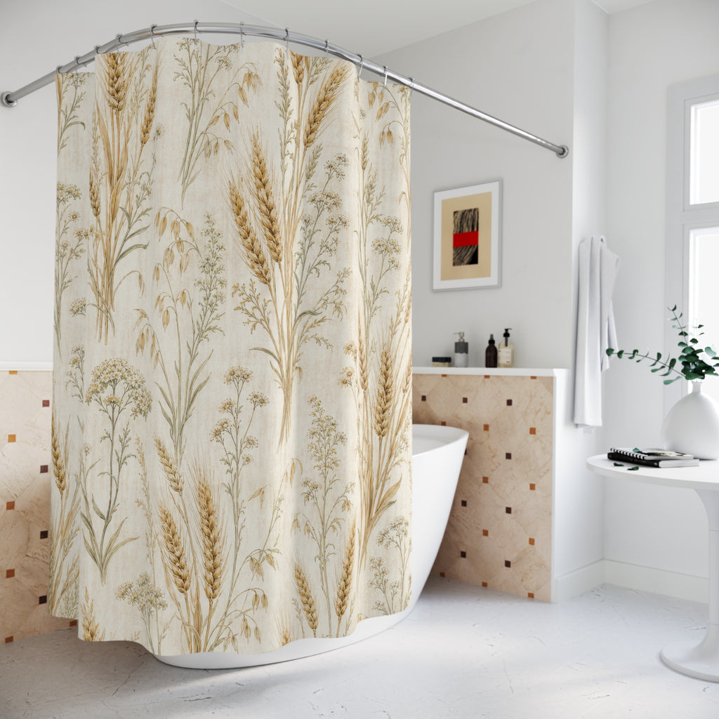 Golden Wheat French Country Shower Curtain