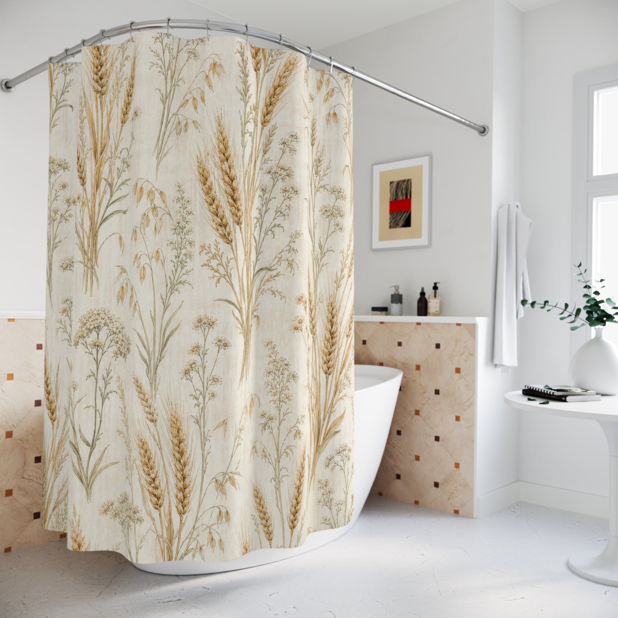 Golden Wheat French Country Shower Curtain