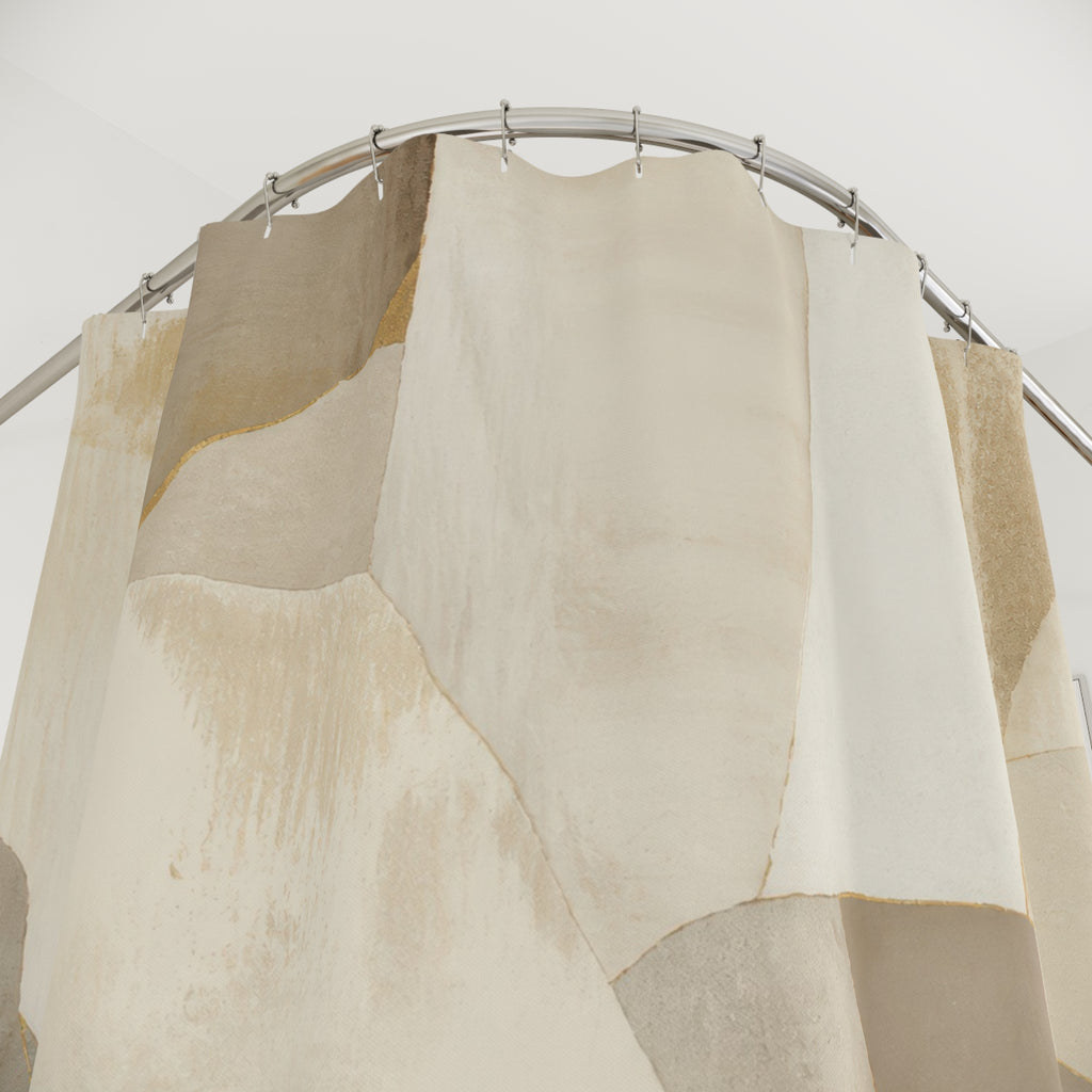 Neutral Abstract Collage Shower Curtain